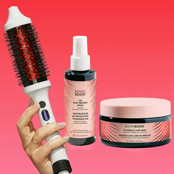 Bondi Boost Infrared Thermal Brush & NEW Strawberry Gum Shine Holiday Kit - Picture 1 of 13